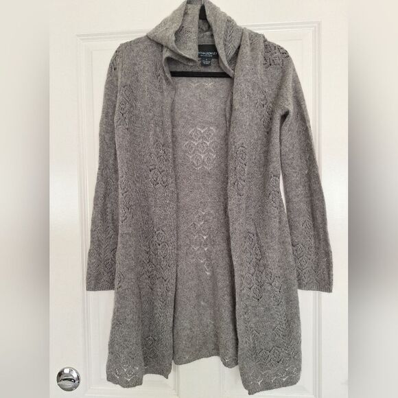 Cynthia Rowley Gray Cashmere Open Front Cardigan Size S - Picture 1 of 7